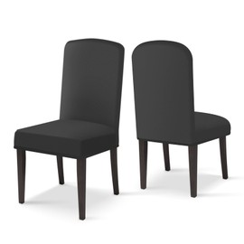 GLGHMH 2 Pack Premium Dining Chair Covers, Black Stretch Removable Washable Seat Covers, Stretch Dining Chair Slipcovers for Dining Room Restaurant Hotel Banquet Party