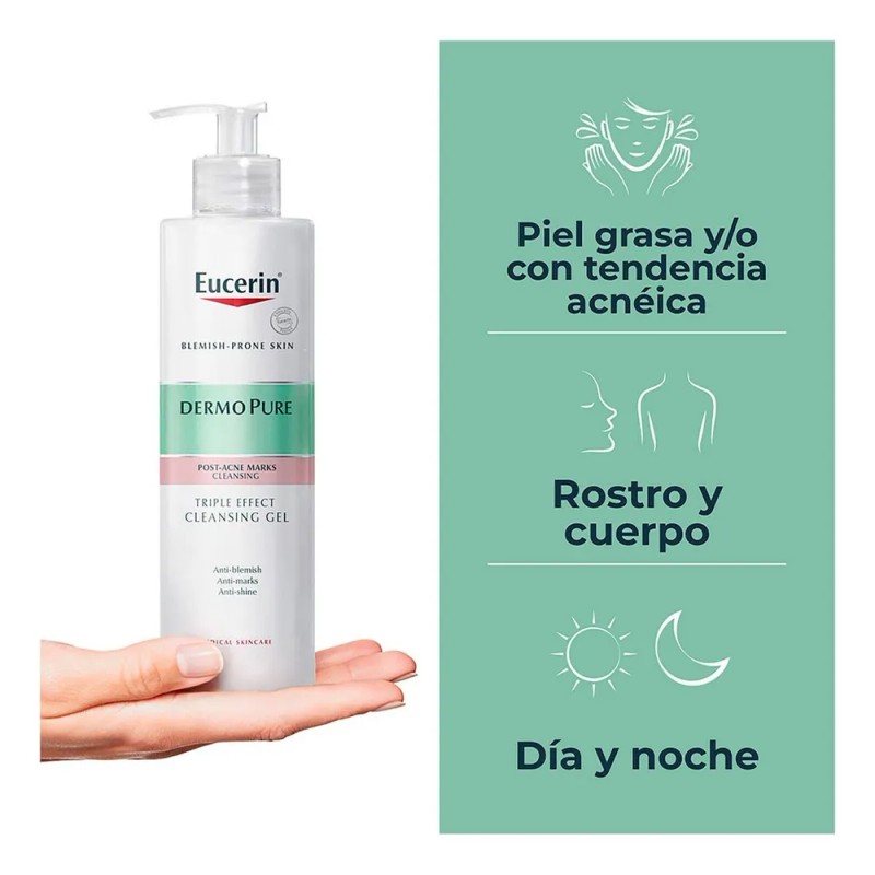 Eucerin Dermopure Gel Limpiador Facial Concentrado Piel Grasa DaNoche 400ml