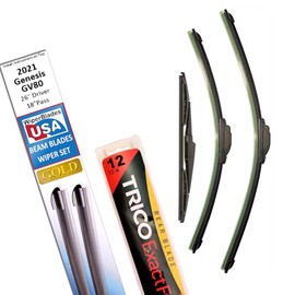 Beam Blade Wipers Replacement Set for 2021 Genesis GV80 w/Rear - WiperBladesUSA Gold Beam Wiper Blades Wipers Set