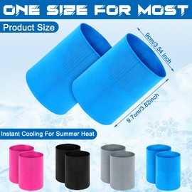 4 Pairs Cooling Wristbands Athletic Exercise Breathable Wrist Sweatband Sweat Ice Absorbing Wristbands for Outdoor Sports Favors Yoga Golf Gym Camping Running Tennis