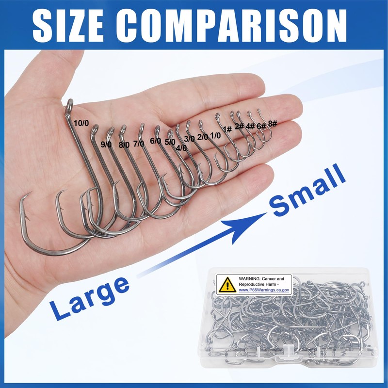 Circle Hooks Saltwater Catfish Fishing Hooks,50/100pcs Octopus Offset Sport Circle