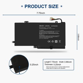 48Wh LE03XL Laptop Battery for HP Envy X360 M6-W010dx M6-W015dx M6-W101dx M6-W102dx M6-W103dx, Pavilion x360 13-s000 13-s100 15-bk000 13-s120nr 13-s128nr 15-bk010nr LE03 LEO3XL 796220-541 TPN-W116