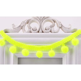20 yardas con flecos de pompón, mini borla de bola para mujer, cinta con flecos suave de 4/5 pulgadas de ancho para ropa, ropa de cama, almohada, edredón, cortina bolsa de accesorios de costura (color
