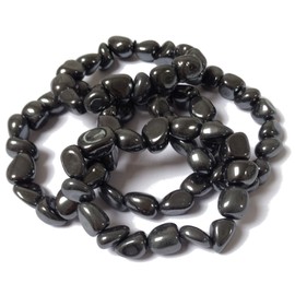 Wild Therapies Hematite Tumble Stone Bracelet - Yoga - With Gift Pouch