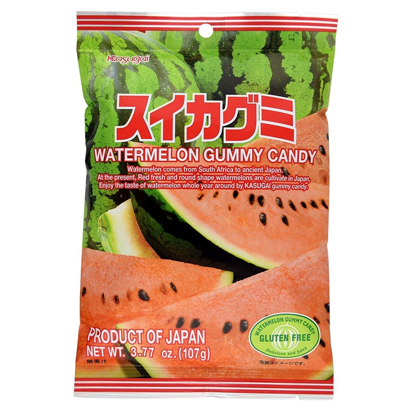 Kasugai Watermelon Gummy Candy 3.77oz (9 Pack)