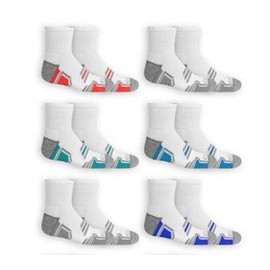 Fruit Of the Loom Boys' Everyday Active Ankle Socks (12 Pack), White, Medium