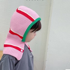 Kids' Balaclava Hat with Integrated Scarf - Warm for Autumn and Winter lf3185 One Size / Recommended 2-6 Years (Elastic Cap Circumference 48-52cm) - Gray 3ea