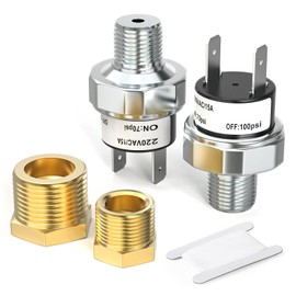 MEANLIN Air Pressure Switch 70-100 PSI Tank Mount Type Thread 1/4"NPT, DC 24V 12V Pressure Control Switch for Air Compressor/Air Horn/Air Tank