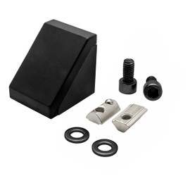 Mounting bracket including screws and slot nuts slot 8 for aluminium profile 30 pieces black 1 piece + cover cap