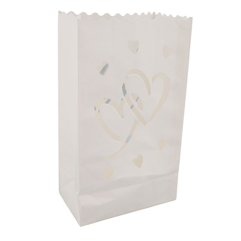 20pcs Tea Light Candle Bag Flame Retardant Reusable Heart Shape