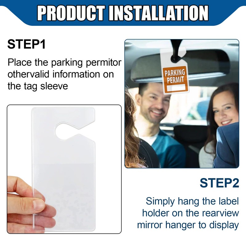 ZIMISI Clear Parking Permit Holder, Vertical Car Parking Card Holder,