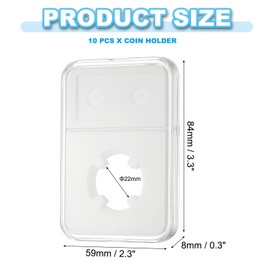 PATIKIL 22 mm Coin Slab Display Holder, Pack of 10 Clear Plastic Coin Storage Box with Four Points for Coin Collectors for Storage and Organisation
