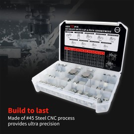 AKM 72 Pcs DIN Heavy Duty Cap & Plug Assortment Hydraulic Adapter Fitting Kit Set, Galvanized Steel with Precision Threading Dash Sizes 14 16 18 20 22 24 30 36