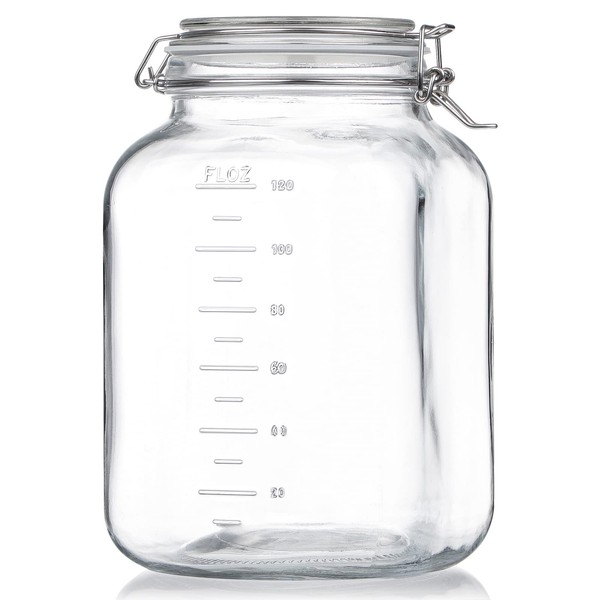 Folinstall Folinstall 1 Gallon Square Super Wide-Mouth Glass Jars with