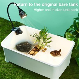Turtle Tank - Turtle Aquarium | Turtle Habitat | Turtle Tank Aquarium | Turtle Tank Kit | 5 Multi-Functional Areas for Crabs | Accessories for Freshwater Turtles, Reptiles & Aquatic Pets