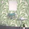 Tropical Palm Tree White Green Wallpaper - Leaves Botanical Naturistic