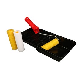 AllorA Paint roller set for transport surfaces coating such as Upol Raptor paint and MIPA protector paint - rollers for structural effects (2 x coarse rollers + fine roller + bracket + paint tray)