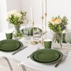 Whaline 100Pcs Olive Green Tableware Set Wedding Disposable Dinnerware Set