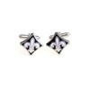 MRCUFF Fleur De Lis Black White Pair Cufflinks in a