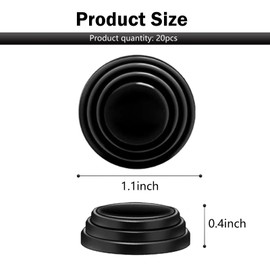 Polcatay 20 PCS Car Door Shock Absorber, Door Side Sound Reducer Buffer Silicone Pad, Self-adhesive Hood Bumper Anti-collision Protection Device, Universal for Cars Exterior Accessory (Black)