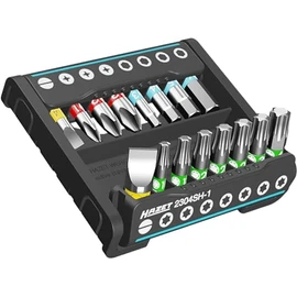 HAZET - Smart Holder 2304SH-1, Tool Holder 16 – Piece, Output: 6.3 (1/4 Inch) Output: Slotted Profile, Phillips Profile PH, Inner Hexagonal Profile, Torx Profile, Car Maintenance, Repairs