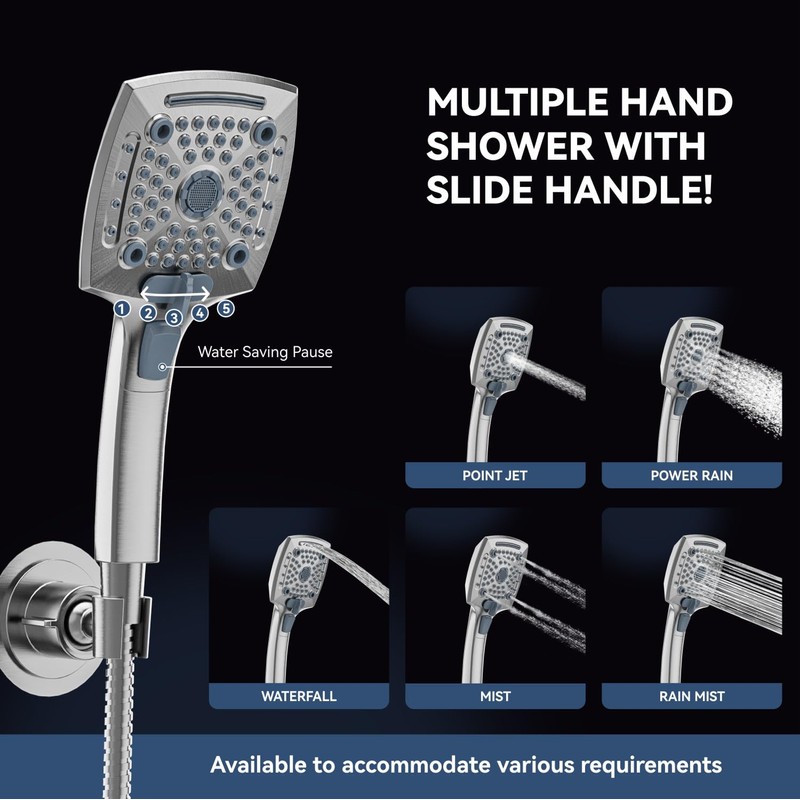 ELLO&ALLO Rain Shower Head with Handheld Spray, Rainfall Shower Head