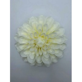 Boom Boom White Dahlia Artificial Flower Hair Clip/Pin Brooch (White)