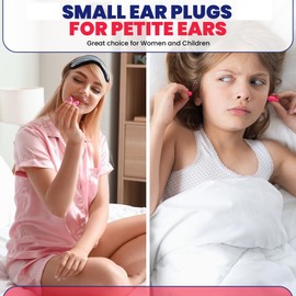 50 Pair Foam Earplugs – Small 32dB for Small Ear Canals - Disposable Noise Cancelling Ear Plugs for Noise Reduction Sleeping Youth Adult Women Hearing Protection Rose