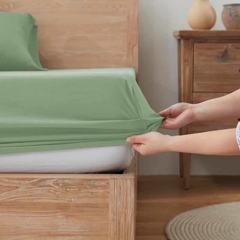 puredown® Fitted Sheet 90 x 200 cm Microfibre Bed Sheet