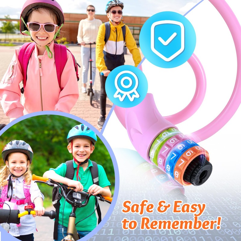 Sportneer Children's Bicycle Lock 10 x 650 mm Bicycle Lock