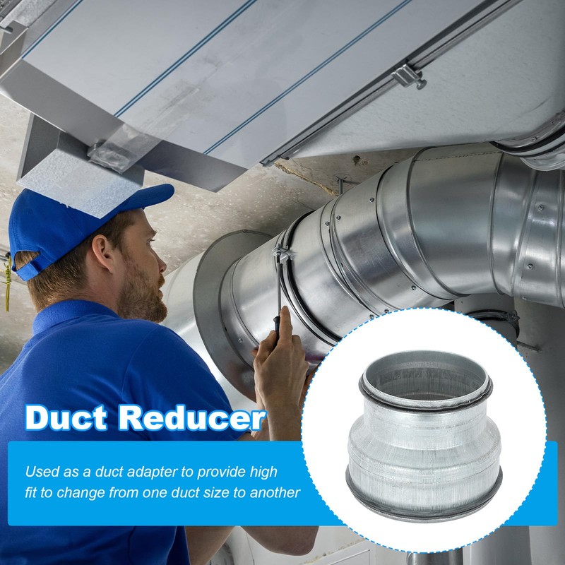 PATIKIL 5 Inch to 4 Inch Duct Reducer, Galvanized Steel