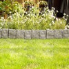 DIVCHI Grey Stone Effect Lawn Edging 10 Pcs Cobblestone Garden