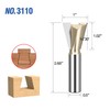 HUHAO Dovetail Router Bit 1/2" Shank 1" Dia Carbide Half-Blind
