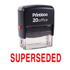 Printtoo Custom Stamp SUPERSEDED Self Inking Rubber Stamp Office Stationary-Red