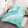 EDGZKO Teal Comforter Set Full: Blue Green Marble Bedding Sets