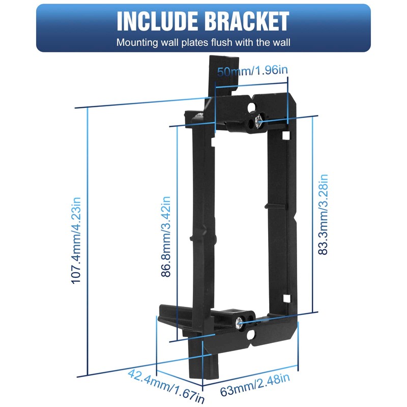 VCELINK Wall Plate Cable Pass Through with Mounting Bracket, Single