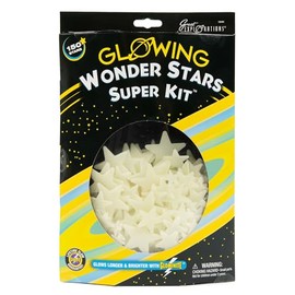 Great Explorations: Wonder Stars Super Kit, estrellas de techo que brillan en la oscuridad. 150 piezas en 4 tamaños reutilizables