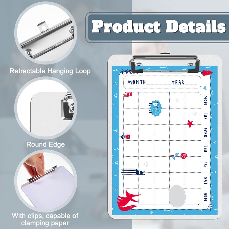 Henoyso 12 Pack 6×9 Inch Mini Aluminum Clipboards Bulk A5