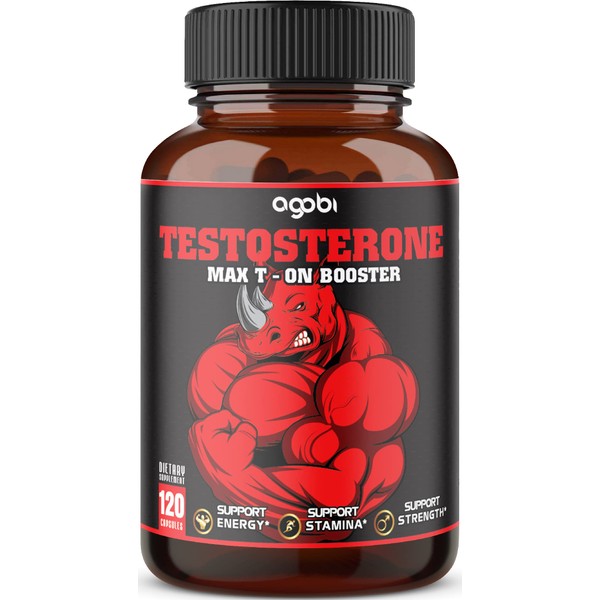 agobi 11in1 Testosterone Supplement for Men from Herbal Extract 14000mg Equivalent - Endurance, Drive, and Body Support 120 Vegan Capsules for 2 Months