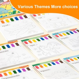 YPLUS Paint with Water Books for Toddlers, Watercolor Painting Paper for Kids Ages, Art Craft Gift for Drawing with Brush Christmas Stocking Stuffers for Kids Toddler - Unicorn