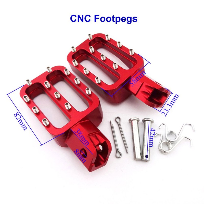 XLJOY Red Footpegs Foot Rest Pegs for KLX110 XR50 CRF50