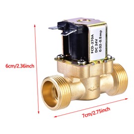 3/4 Inch Solenoid Valve Electric Solenoid Valve Brass Normally Closed DC 24V 220mA Water Control
