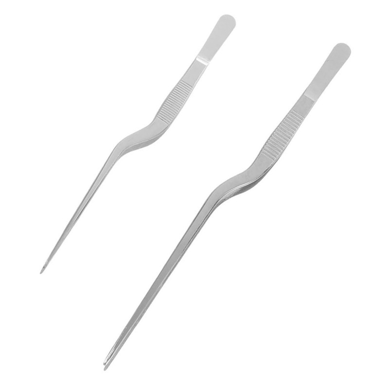 Ciieeo 2sets Kitchen Tongs Tweezers Set Metal Tweezers Fish Bone