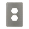 Leviton 1-Gang Duplex Wallplate, Oversized, Non-Magnetic Stainless Steel, 84103-40