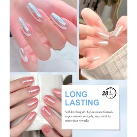 Moonlight White Chrome Nail Powder BISHENGYF - 1 g Super Shiny Chrome Nail Powder Pearl Effect, Neon Glassy Metal Mermaid Crome Powder Nails Glitter Pearl Glazed Pigment DIY Nail Art Decoration