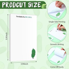 Eaasty 12 Pcs Funny Pickle Notepads Sticky Memo Notepads 600 Sheets I'm Kind of a Big Dill Pickle to Do Lists Funny Big Deal Memo Pads Gag Gift Notes for Office Coworkers Employee Supplies