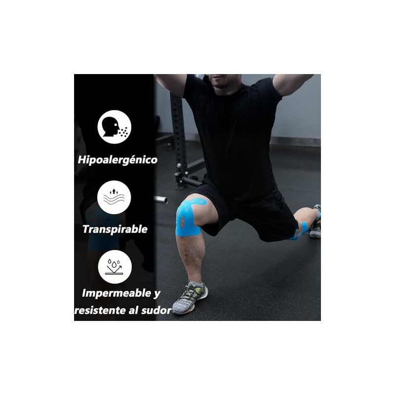 Mythya Cinta Kinesiologica para Rodilla 12 Piezas, Kinesiologia Profesional Resistente