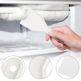 OQKAHIV Freezer Ice Scraper Set - 2 Plastic Ice Scrapers for Ice and Snow Removal - Home Cleaning Tool - White