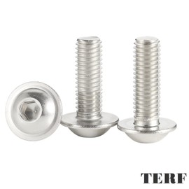 TERF® M4 X 16mm Flange Hex Socket Cap Button Head Machine Screws Stainless Steel A2 (304) Machine Screw M4 (4mm) X 16mm Allen Key Hexagonal Flange Socket Bolts - Pack of 20