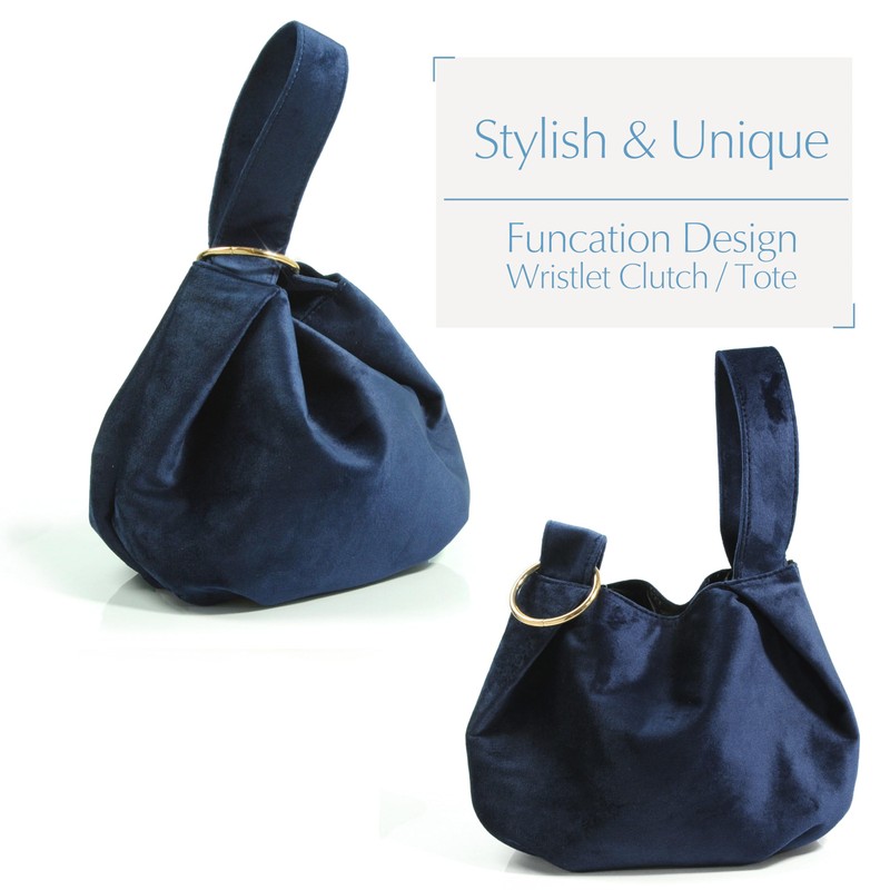 Bolso de mano pequeño de terciopelo con asa superior para